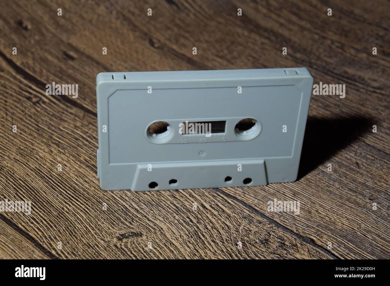 Audio cassette. Retro music medium, compact cassette tape recorder