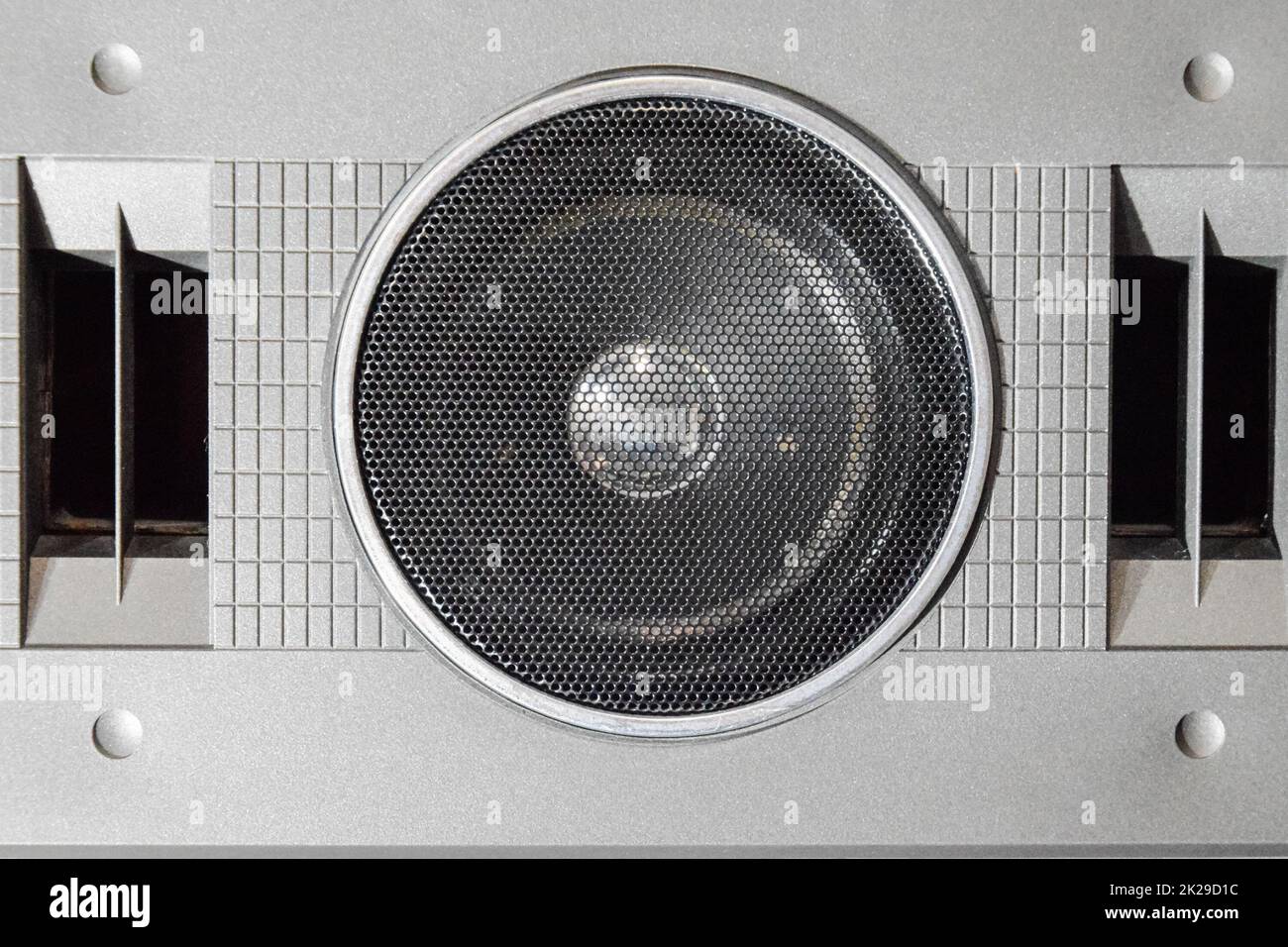 Music speaker on speaker. speaker system is vintage. Stock Photo