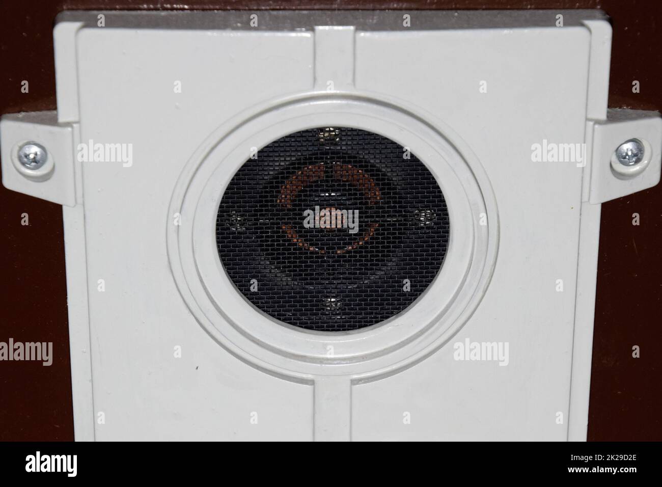 High-frequency speaker of a three-cavity speaker system. Vintage acoustics. Stock Photo
