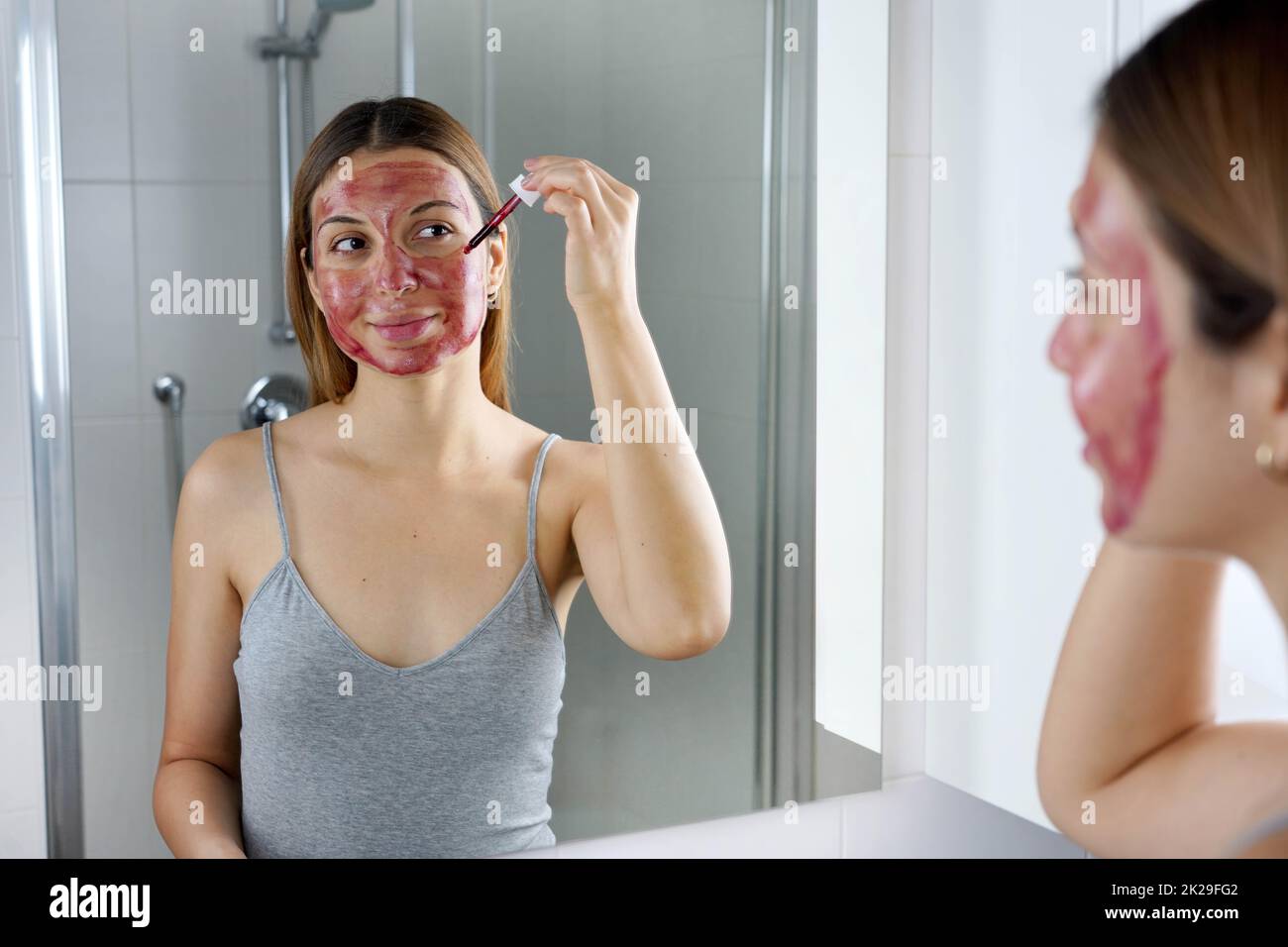 Peeling Solution. Skin care. Exfoliating Facial. Chemical Peel. Facial treatments. Stock Photo
