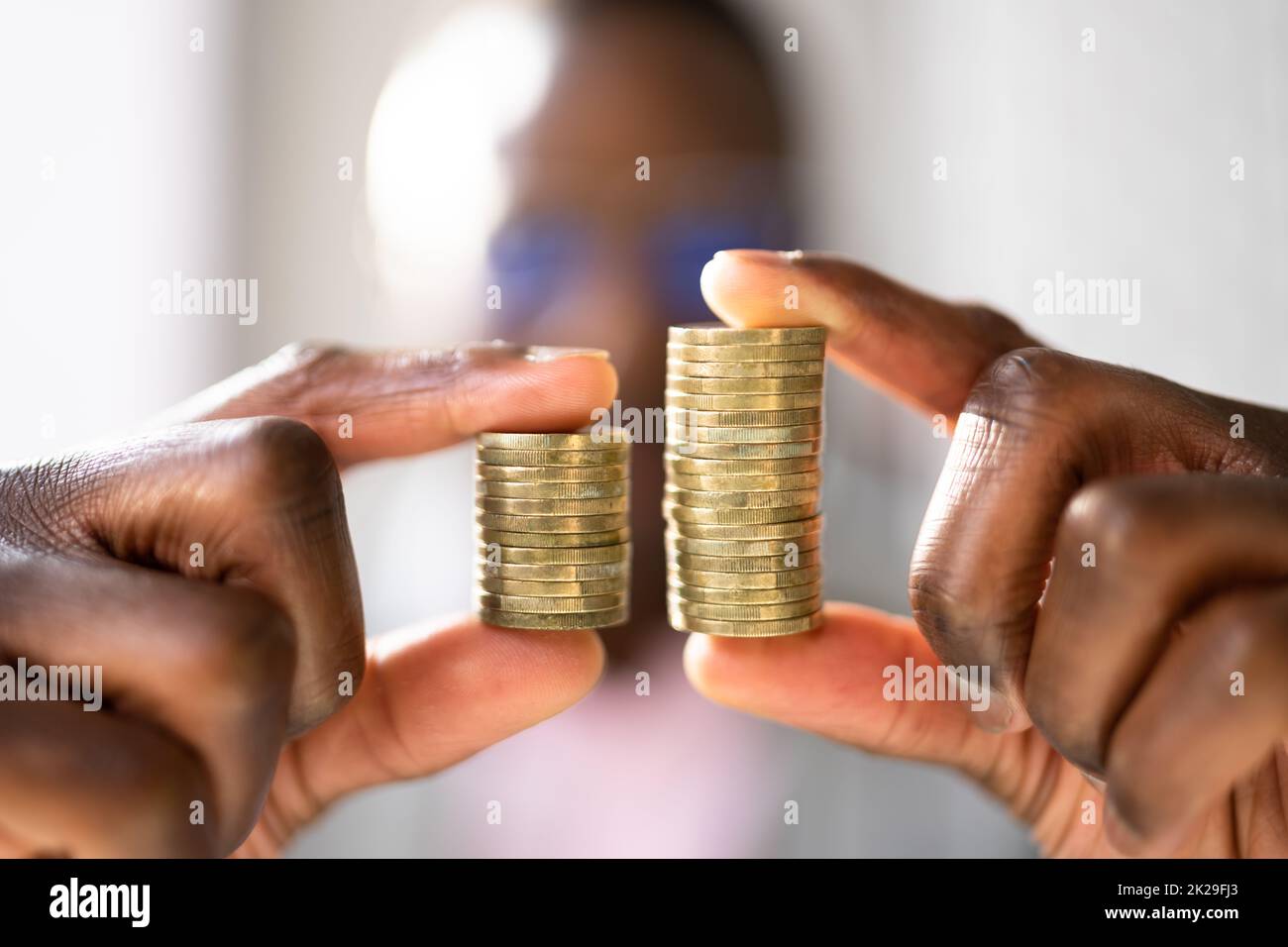 Compare Wage Gap, Money Pay Stock Photo