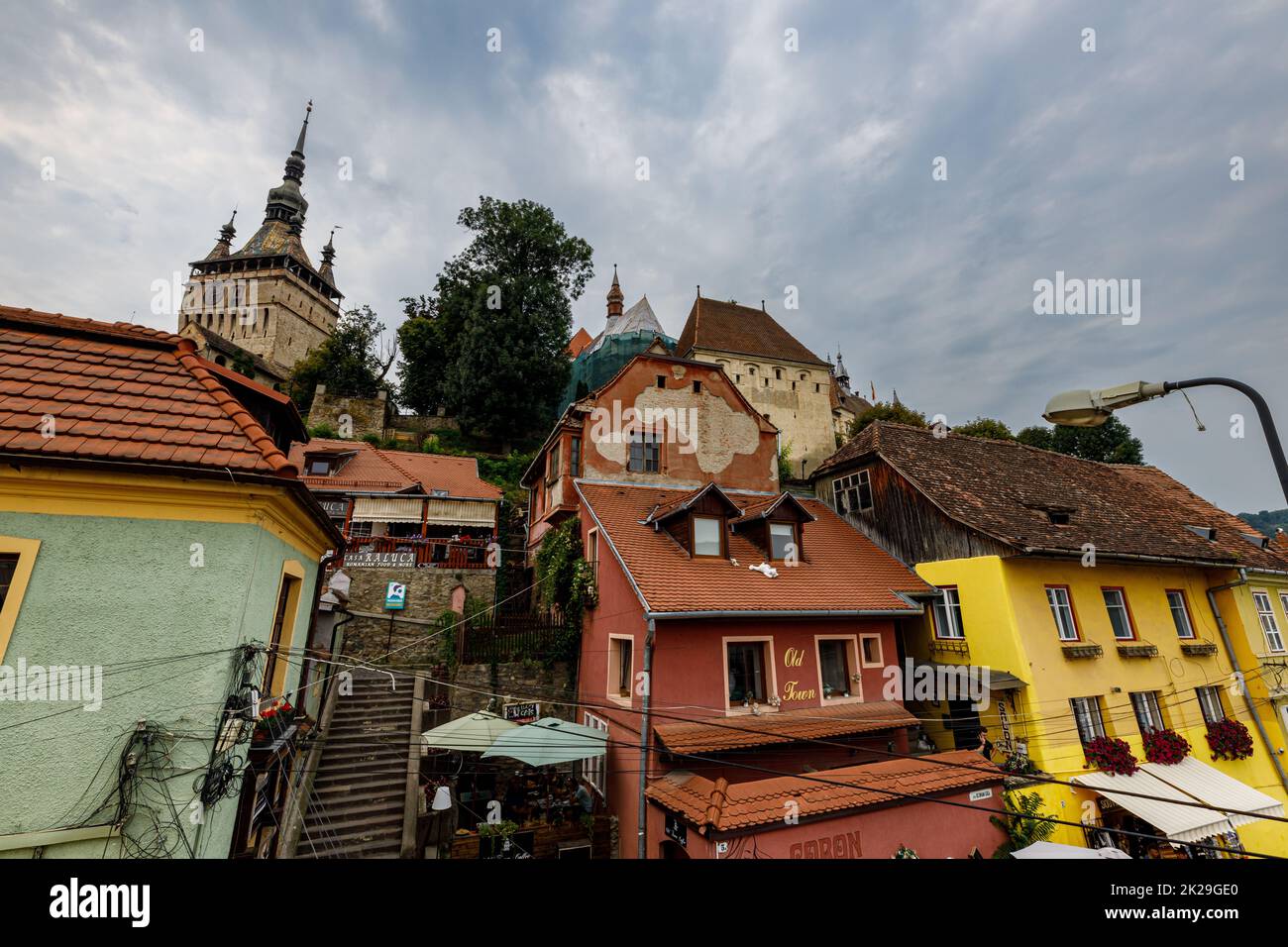 The historic city of Sighisoara in Transilvania Romania Stock Photo Alamy