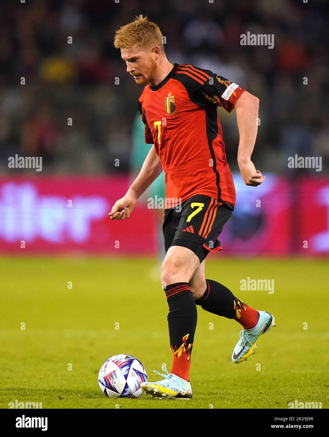 Belgium's Kevin De Bruyne during the UEFA Nations League Group D Match at King Baudouin Stadium, Brussels. Picture date: Thursday September 22, 2022. Stock Photo