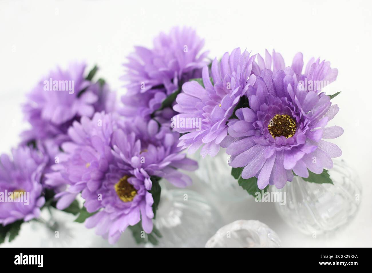 Table Decorations at Small Rural Wedding Event Stock Photo