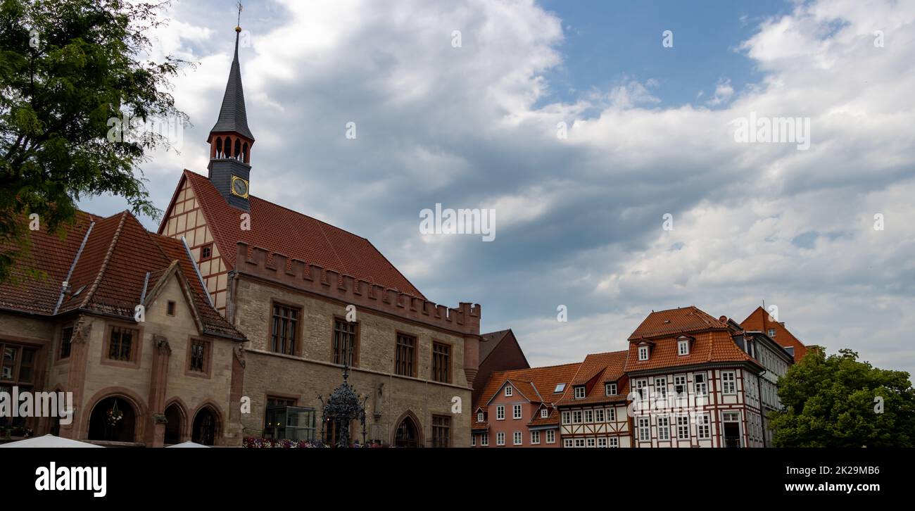 The old town hall in GÃ¶ttingen was built in several phases from 1270 and was the seat of the council and administration of the city of GÃ¶ttingen until 1978. It stands on the west side of the market square in the middle of the old town. Stock Photo