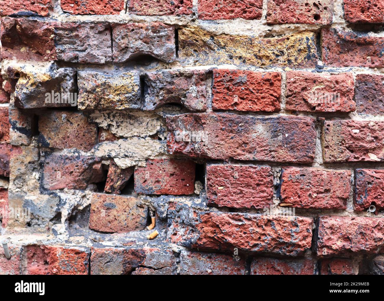 Old brick wall. Texture of old weathered brick wall panoramic ...
