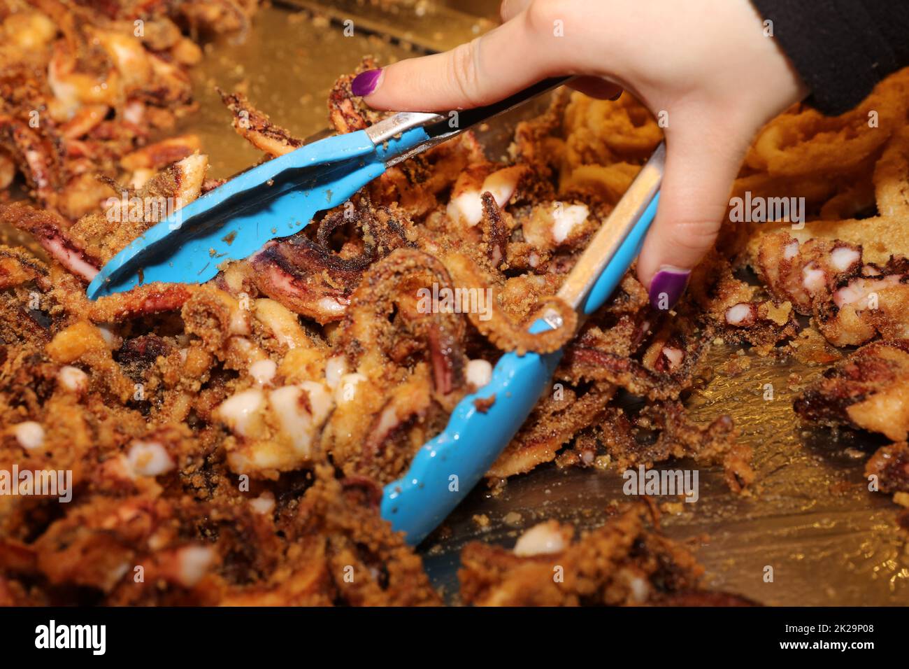 Deepfried Octopus on Fish Market in Madrid. Spain Stock Photo Alamy