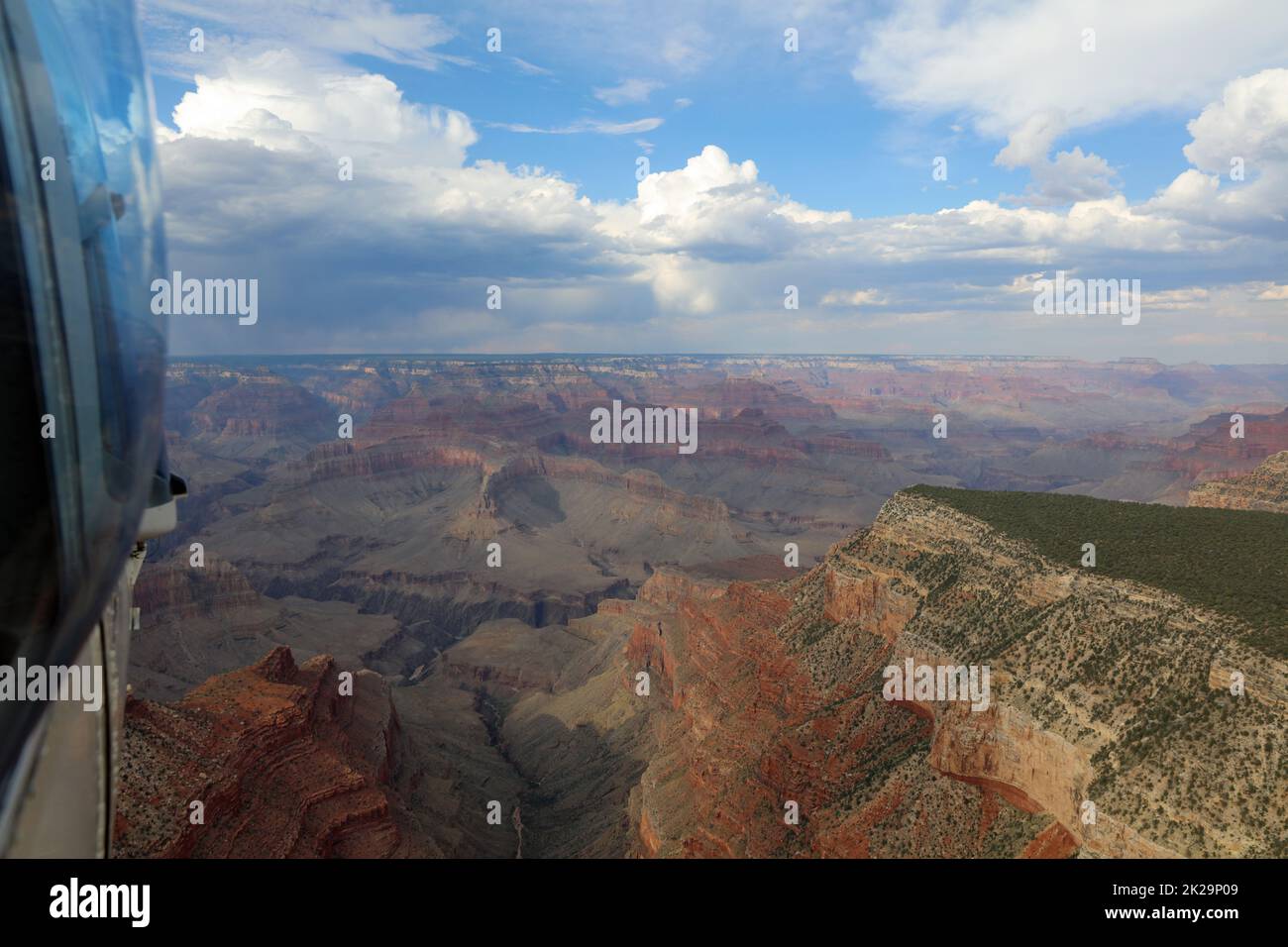Helicopter Flight over Grand Canyon. Arizona. USA Stock Photo