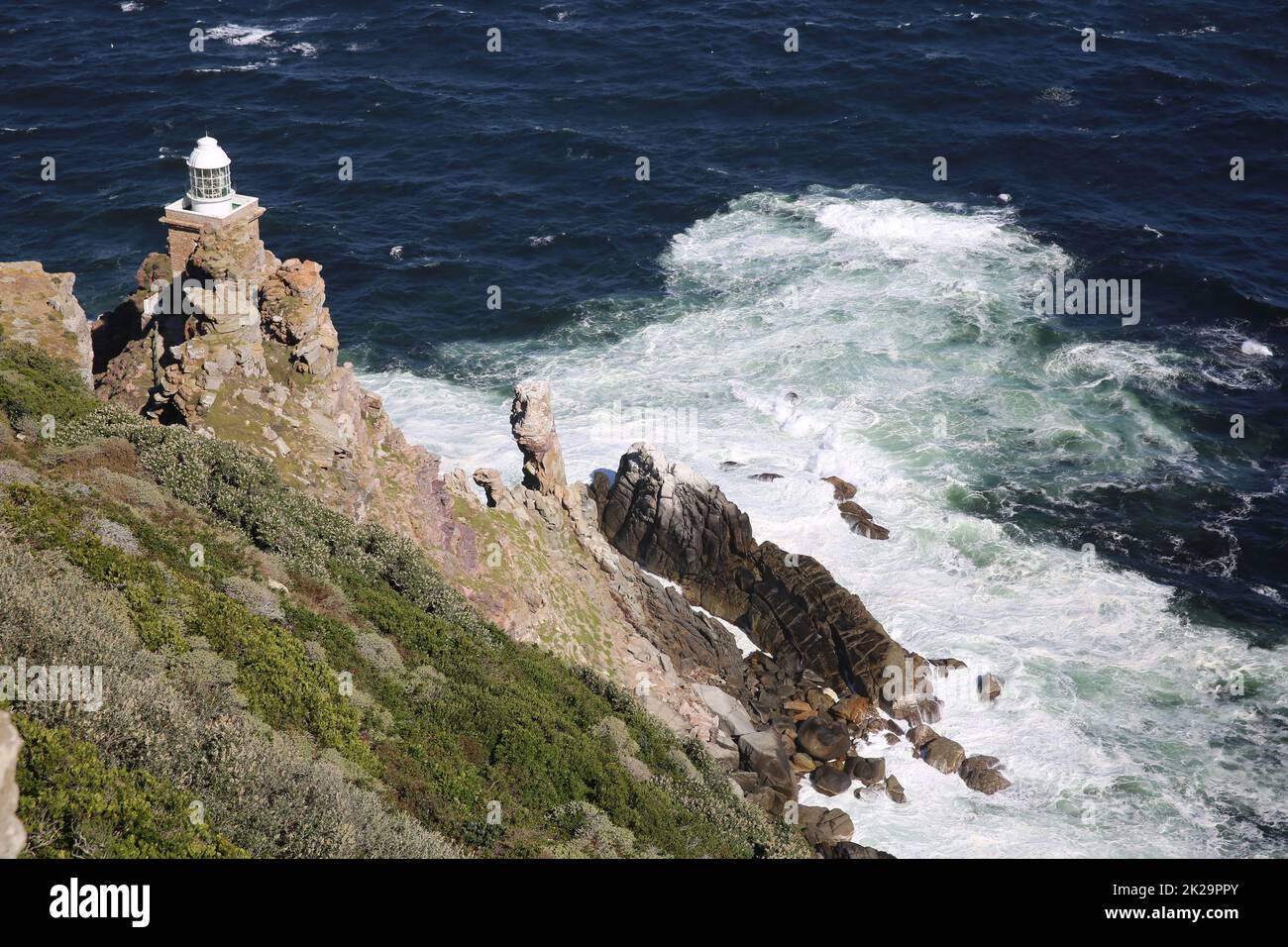New lighthouse at Diaz Point. Cape of Good Hope. South Africa Stock Photo