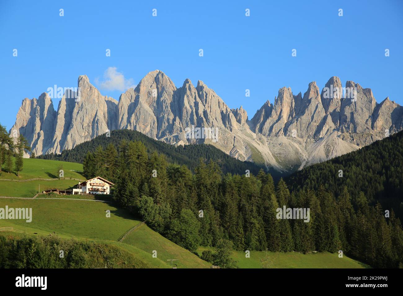 Odle Mountains in Villnoss Valley. South Tyrol. Italy Stock Photo