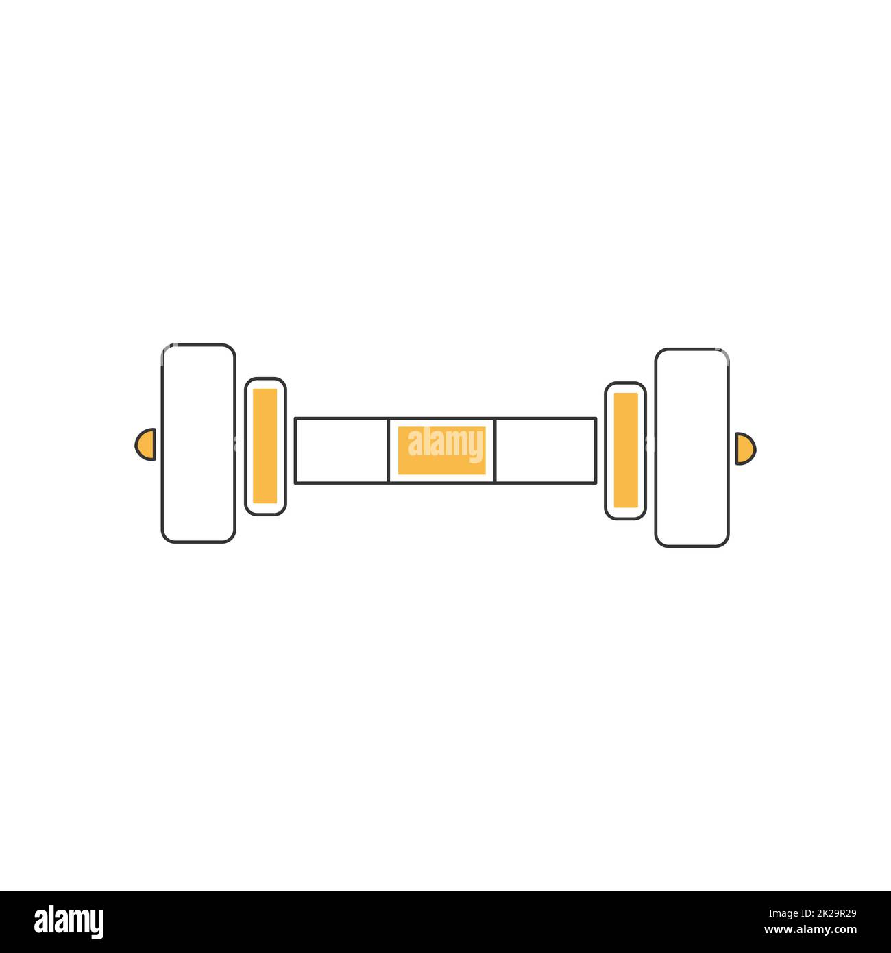 Stylish thin line icon sport dumbbell isolated on white background - Vector Stock Photo
