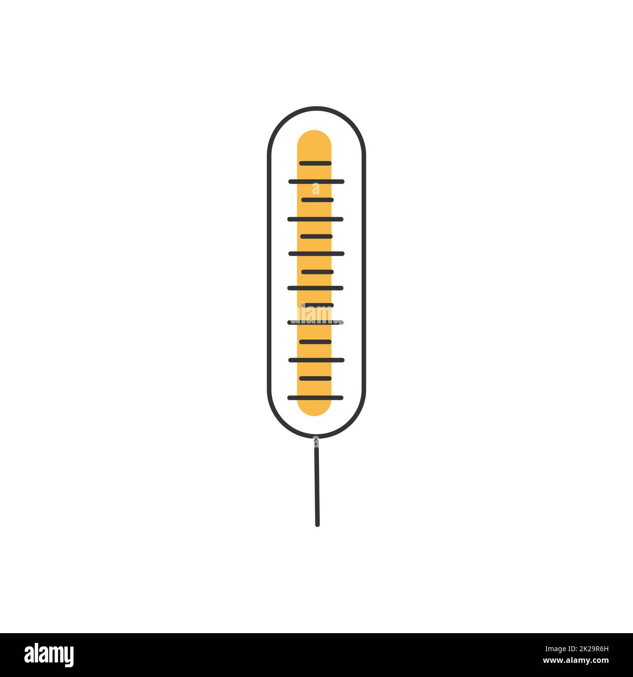 Stylish thin line thermometer icon isolated on white background ...