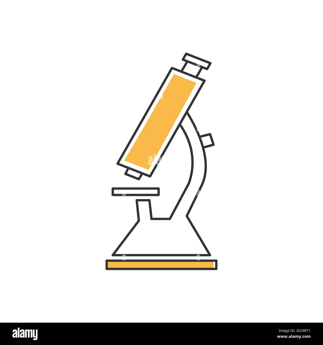 Stylish thin line icon of a microscope on a white background - Vector Stock Photo