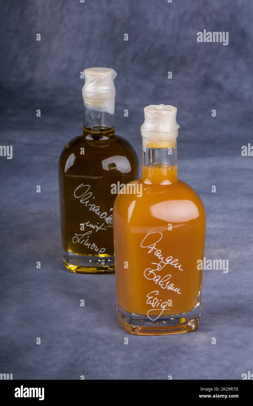 vinegar and oil Stock Photo