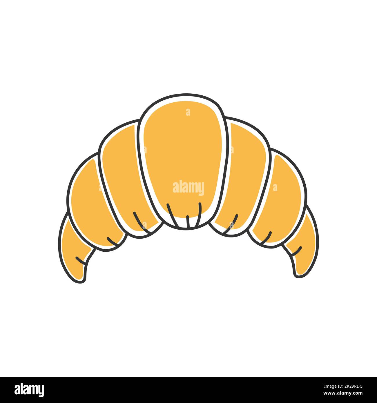 Stylish thin line croissant icon isolated on white background - Vector ...