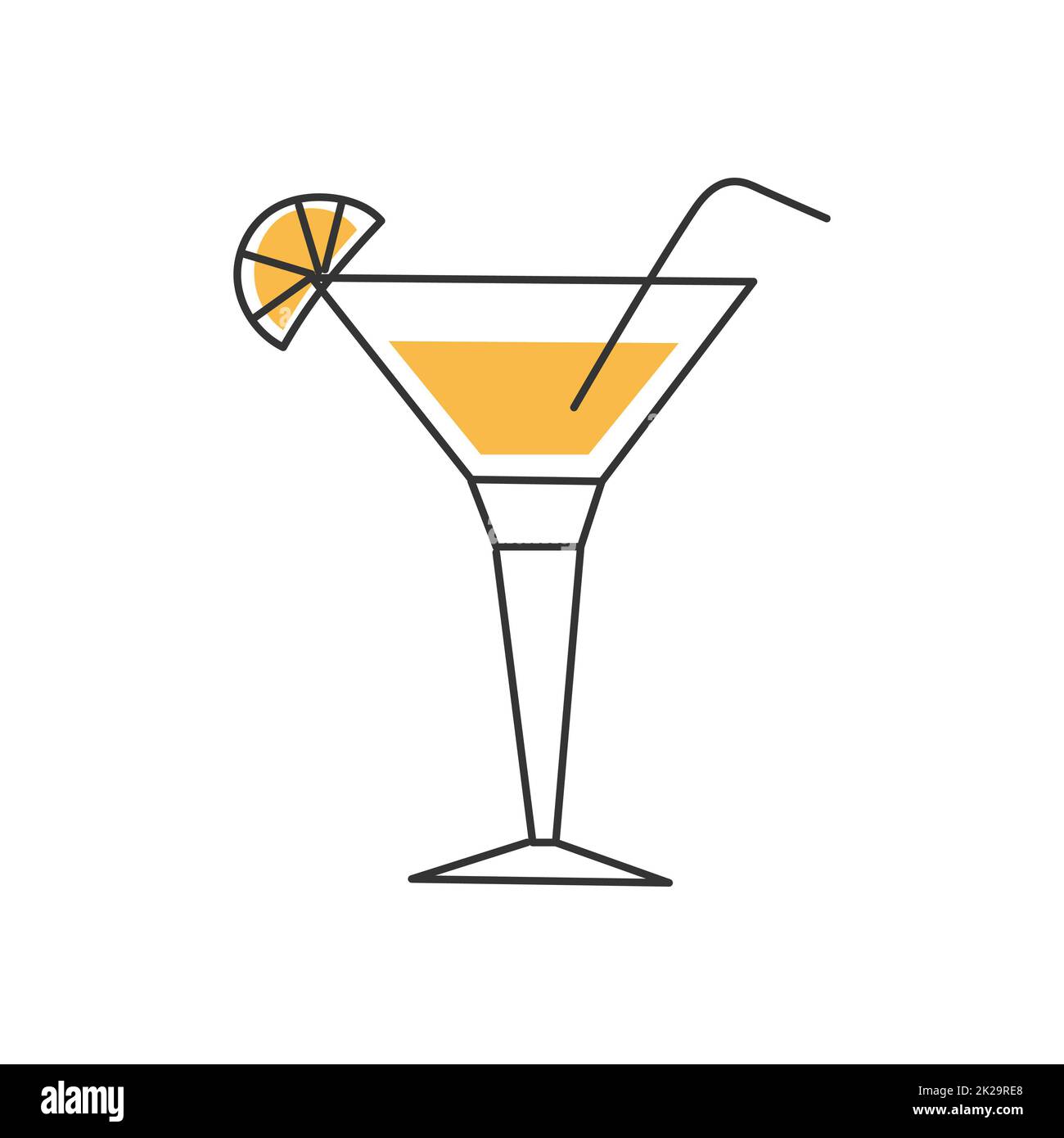 Stylish thin line cocktail icon isolated on white background - Vector ...