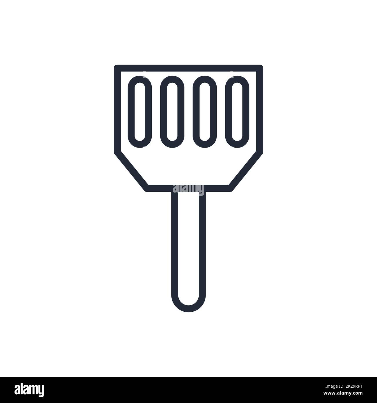 Stylish thin line kitchen spatula icon isolated on white background