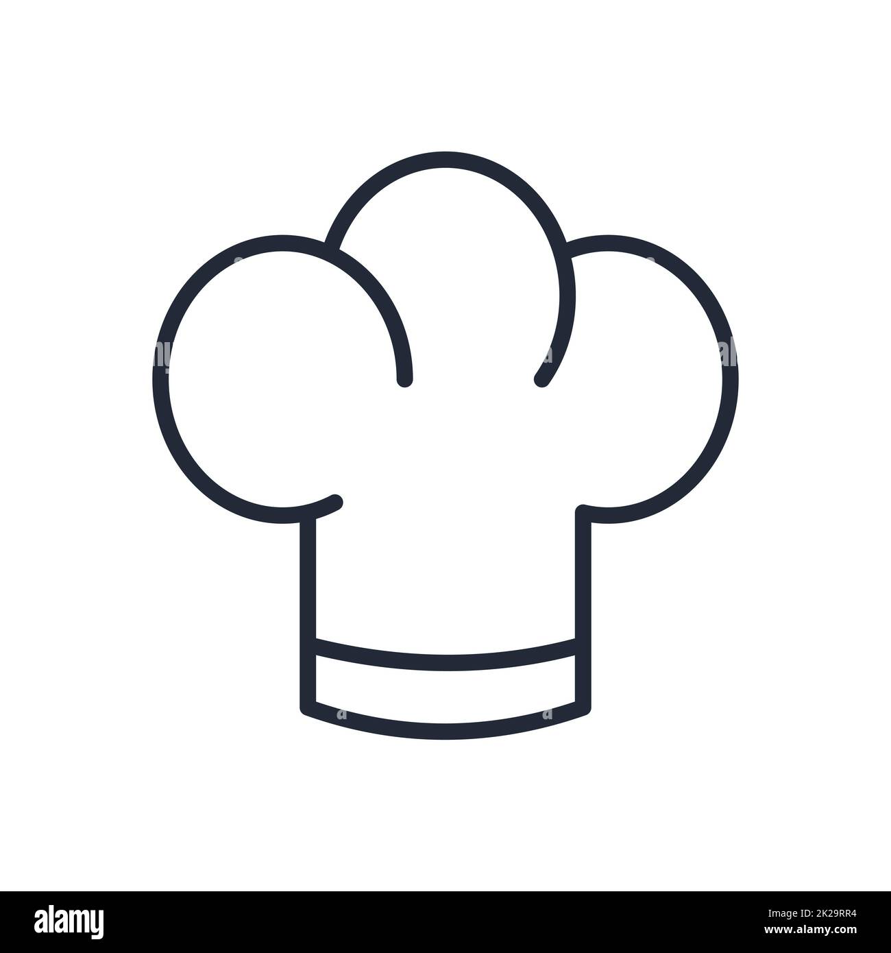 Stylish thin line chef’s hat icon isolated on white background - Vector