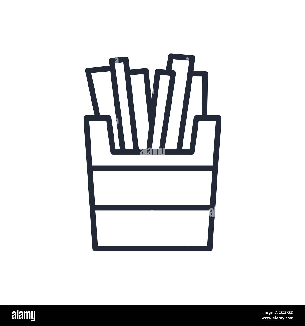 Stylish thin line icon of french fries on a white background - Vector ...
