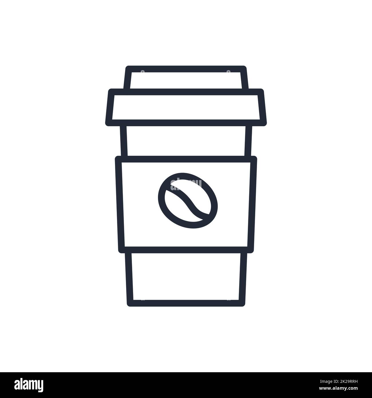 Stylish thin line icon glass of coffee on a white background - Vector Stock Photo