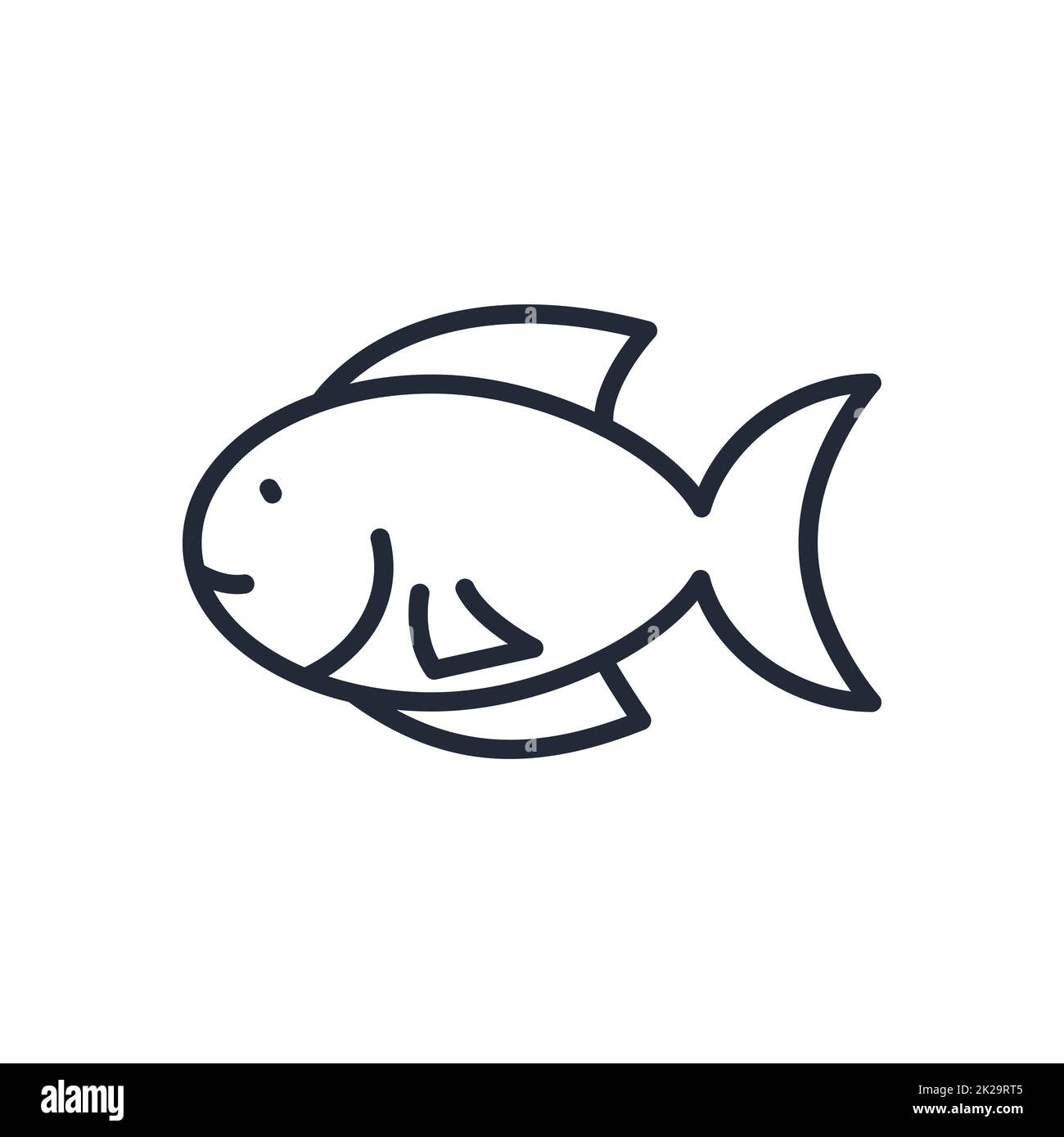 Fish line icon, outline vector sign, linear pictogram isolated on white.  logo illustration Stock Vector Image & Art - Alamy