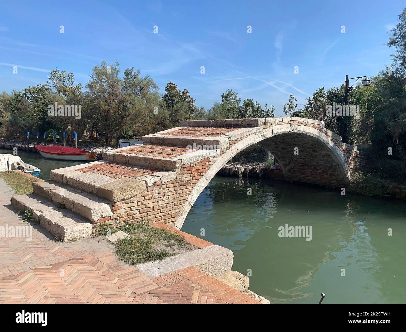 Devils's Bridge at Torcello island at the northern end of Venetian lagoon, Venice, Italy Stock Photo