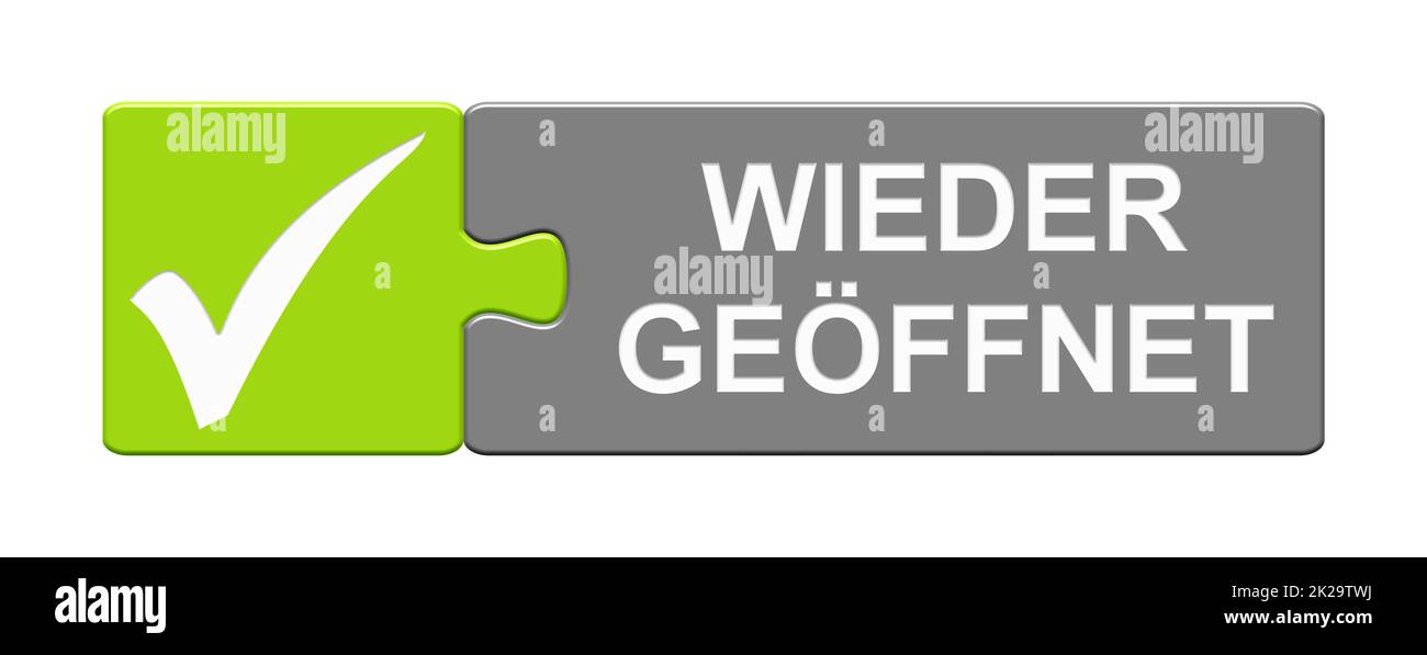 Puzzle Button Open Again in german language Stock Photo Alamy
