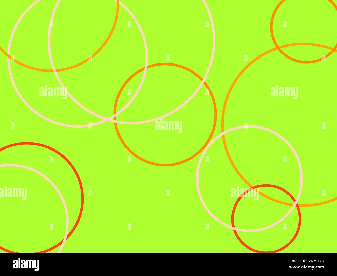 Abstract orange circles with green yellow background Stock Photo - Alamy