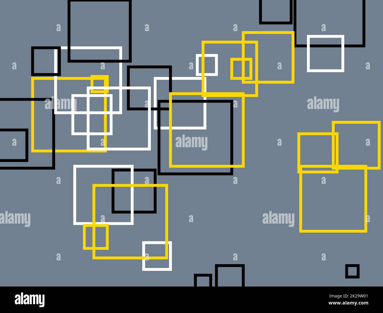 Abstract white grey yellow squares with slate gray background Stock ...
