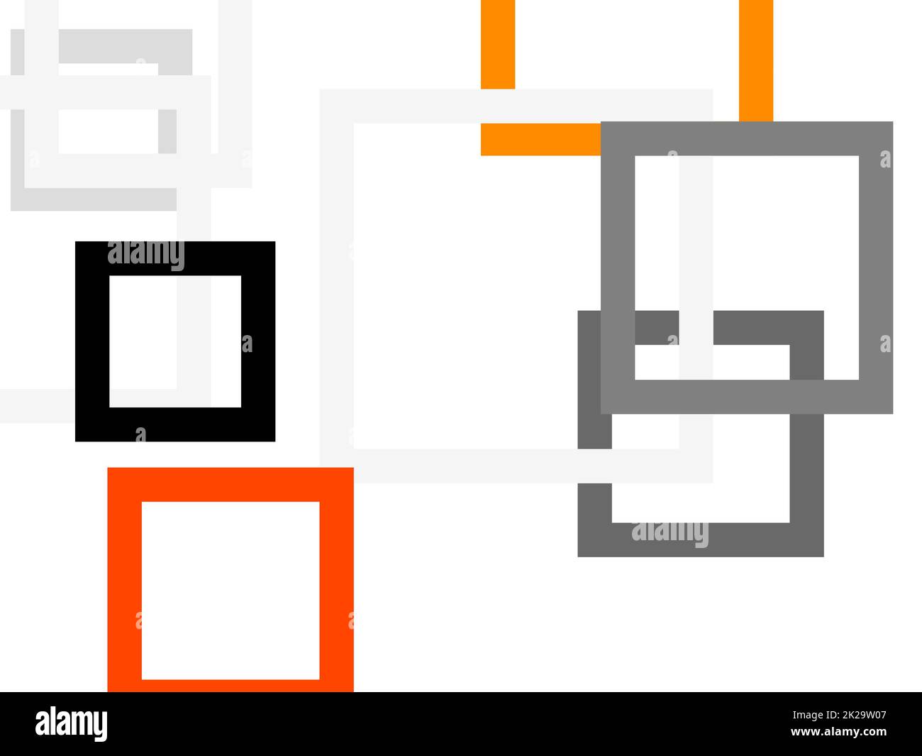 Abstract grey orange squares with white background Stock Photo - Alamy