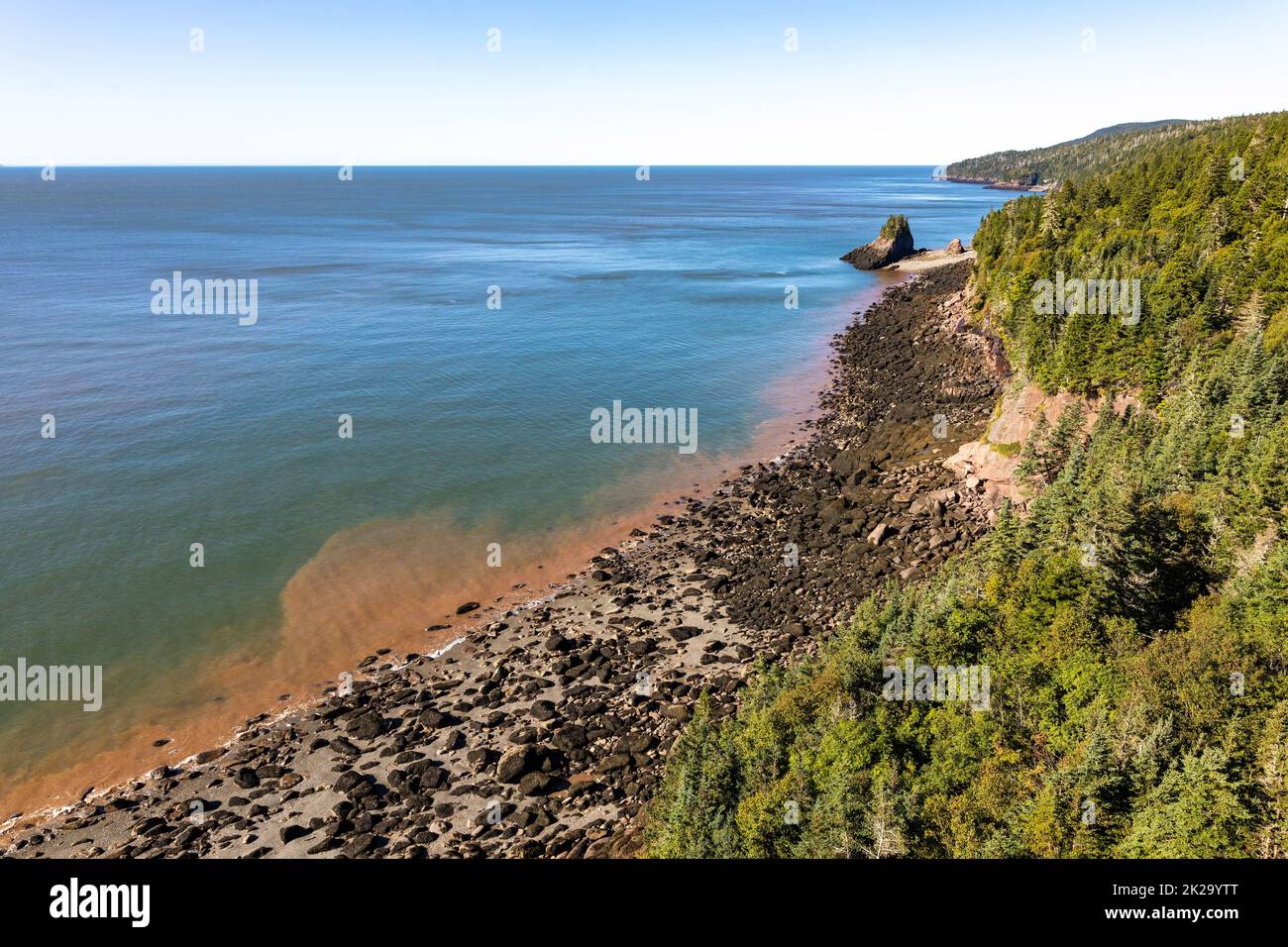 Fundy national park coastline scenic landscape cliffs sea tide out Stock Photo