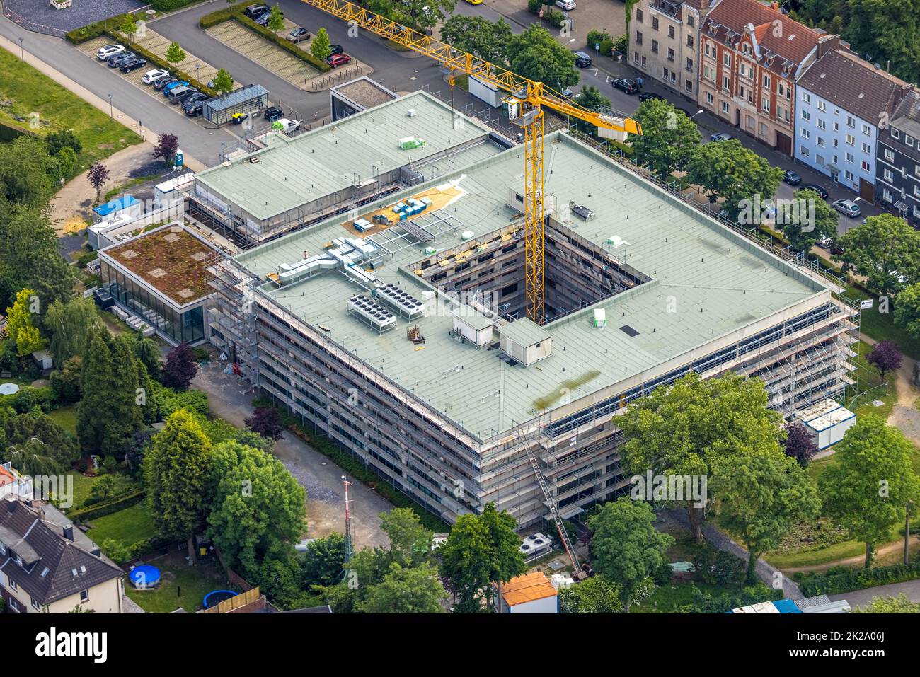 Luftbild, Baustelle Rheumazentrum Ruhrgebiet, Wanne, Herne, Ruhrgebiet, Nordrhein-Westfalen, Deutschland Stock Photo