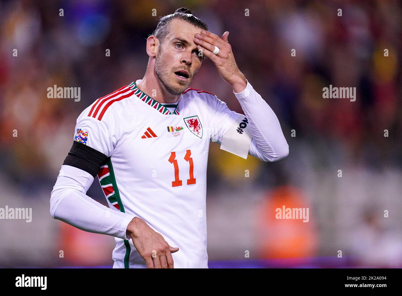 BRUSSELS, BELGIUM - SEPTEMBER 22: Gareth Bale of Wales during the UEFA Nations League A Group 4 match between the Belgium and Wales at the Stade Roi Baudouin on September 22, 2022 in Brussels, Belgium (Photo by Joris Verwijst/Orange Pictures) Stock Photo