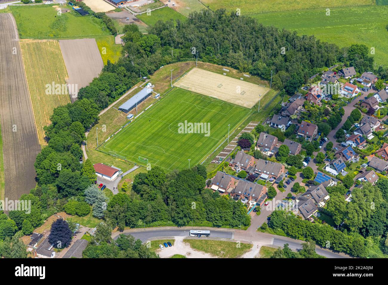 Luftbild, Sportplat SV Sodingen 1912, Börnig, Herne, Ruhrgebiet, Nordrhein-Westfalen, Deutschland Stock Photo