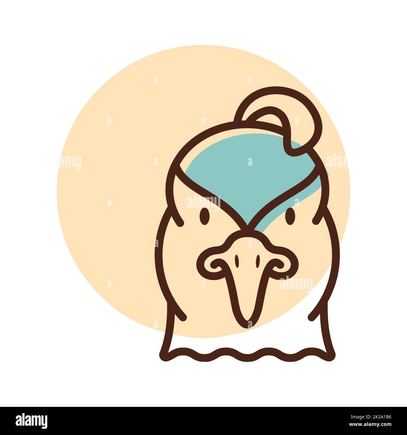 Quail icon. Animal head vector symbol Stock Photo