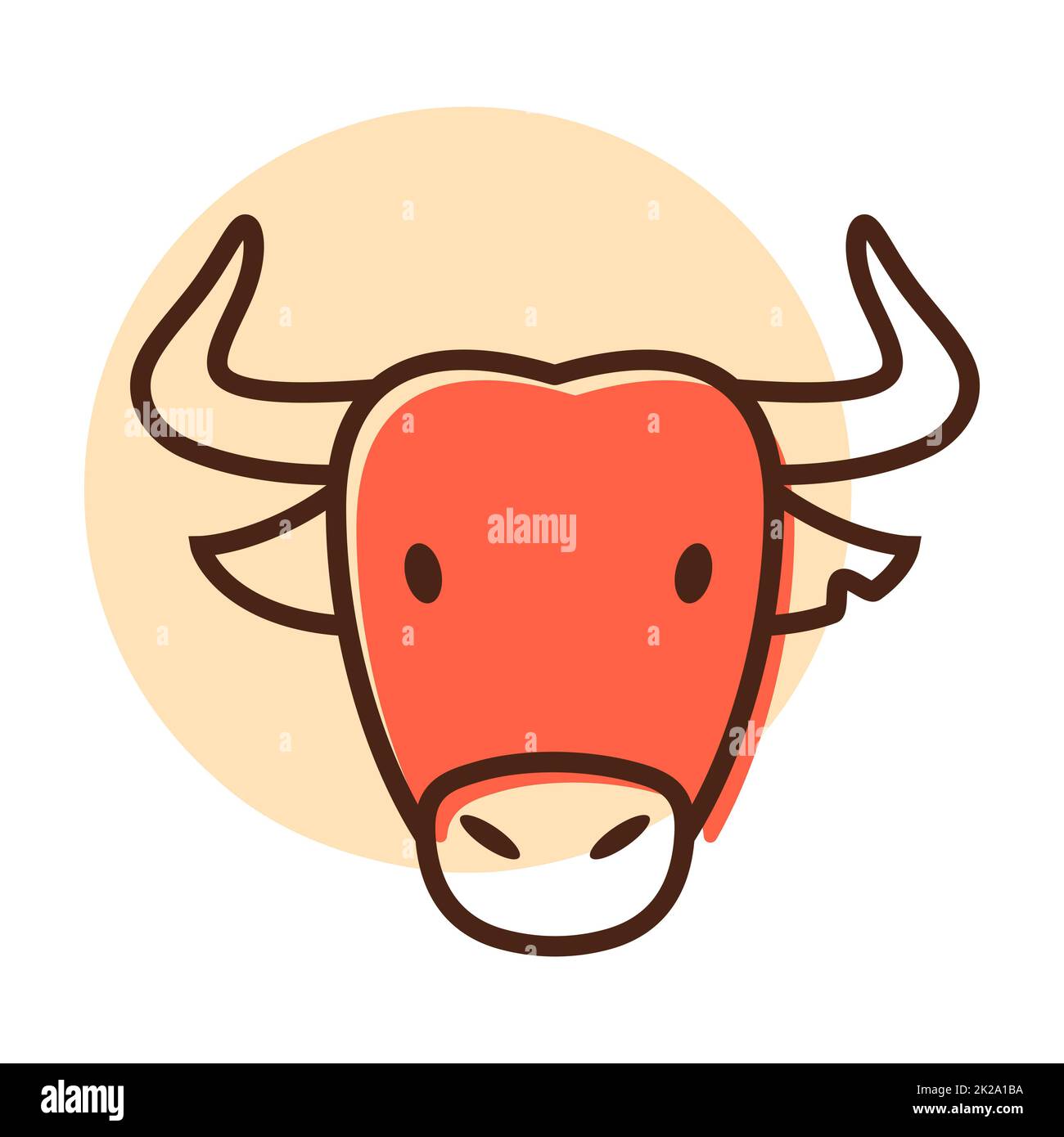 Spanish bull buffalo icon. Animal head vector Stock Photo - Alamy