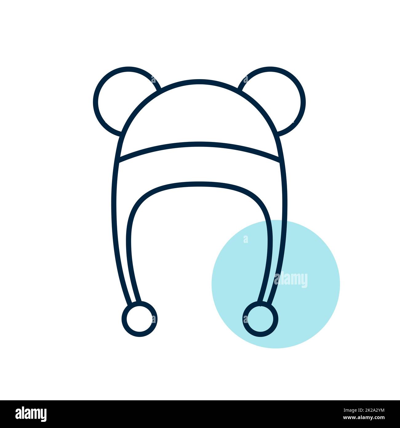 Baby hat with ears vector icon Stock Photo