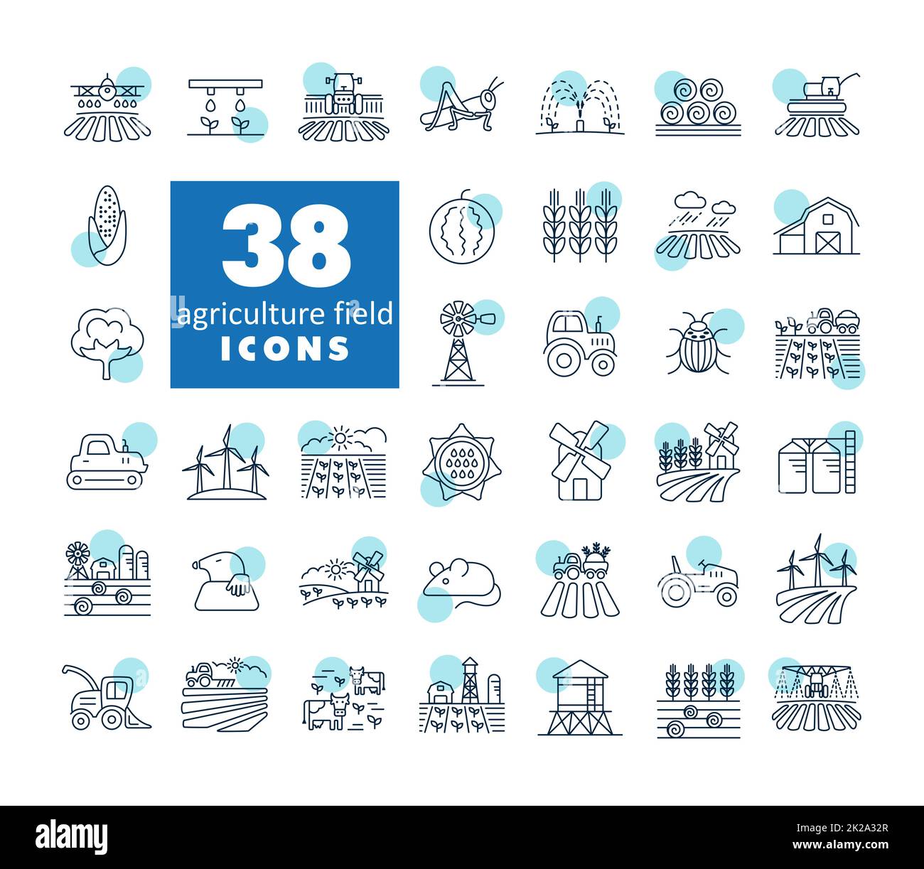 Farm Field vector isolated icon. Agriculture sign Stock Photo - Alamy