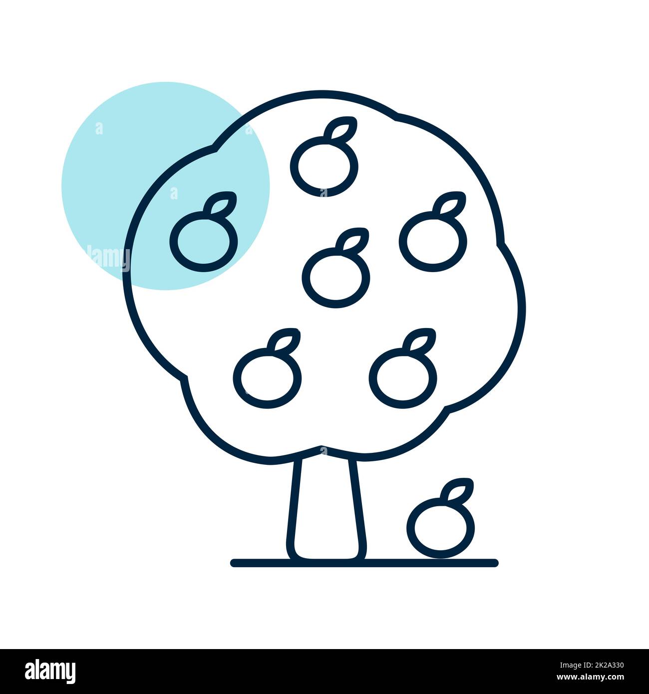 Apple tree isolated vector icon Stock Photo - Alamy