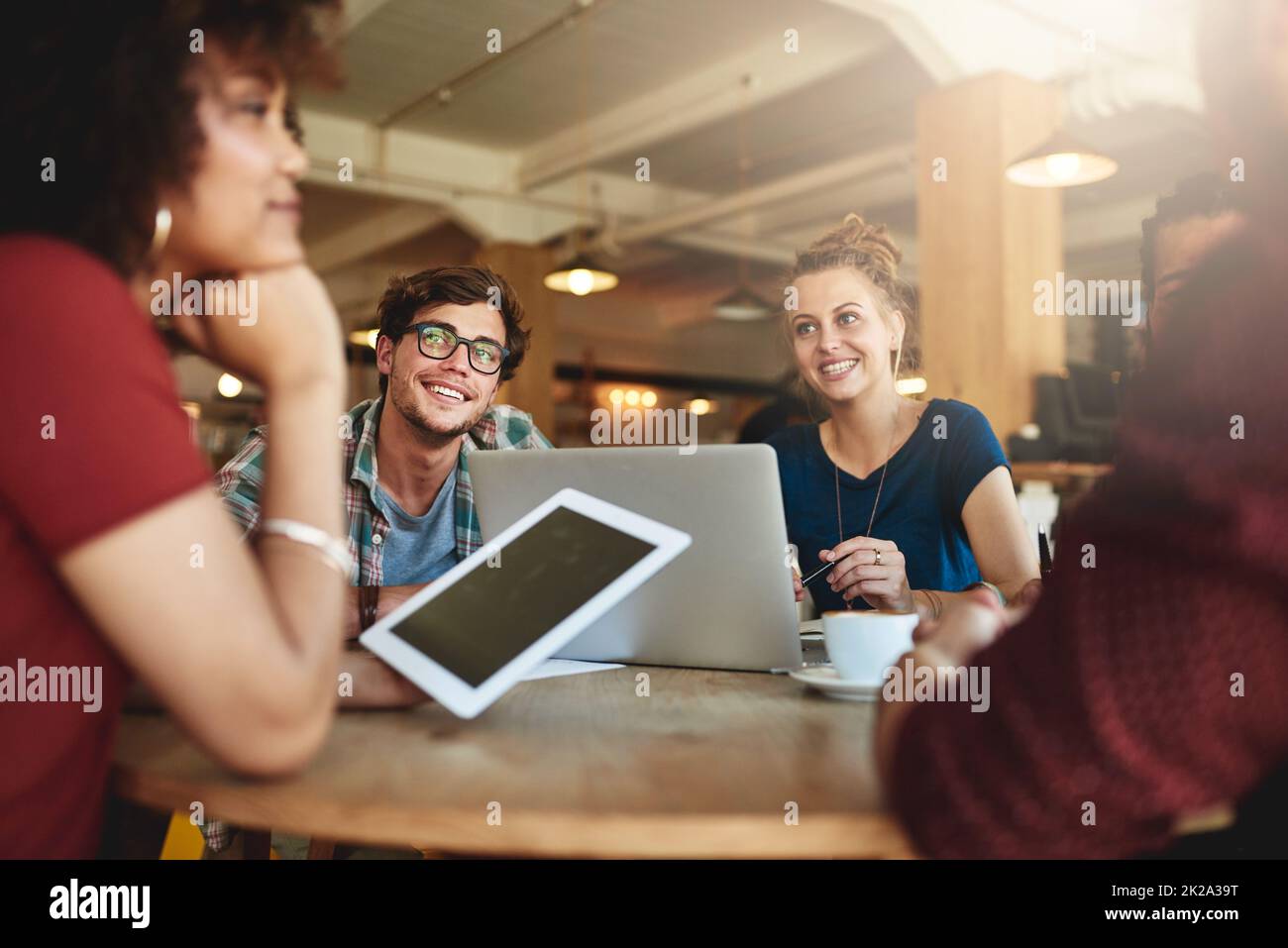 Enjoying the benefits of a study group. Shot of students studying in a