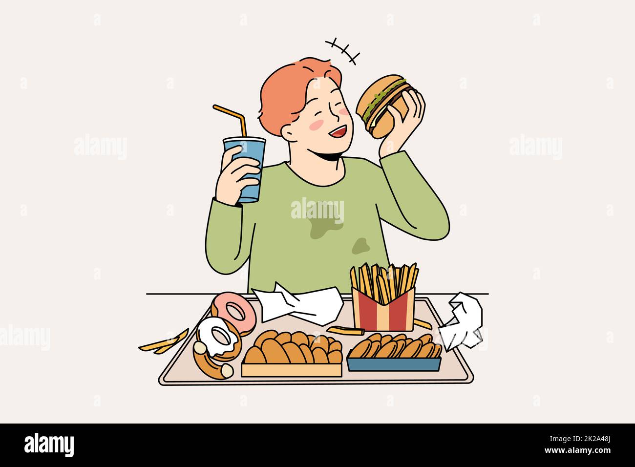 Unhealthy eating in childhood concept. Stock Photo