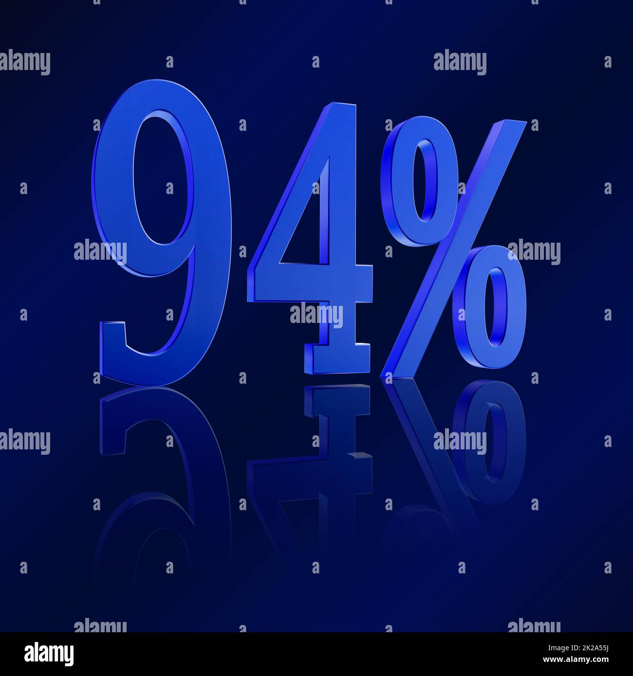 94%, 94 percent as a 3D illustration, 3D rendering Stock Photo - Alamy