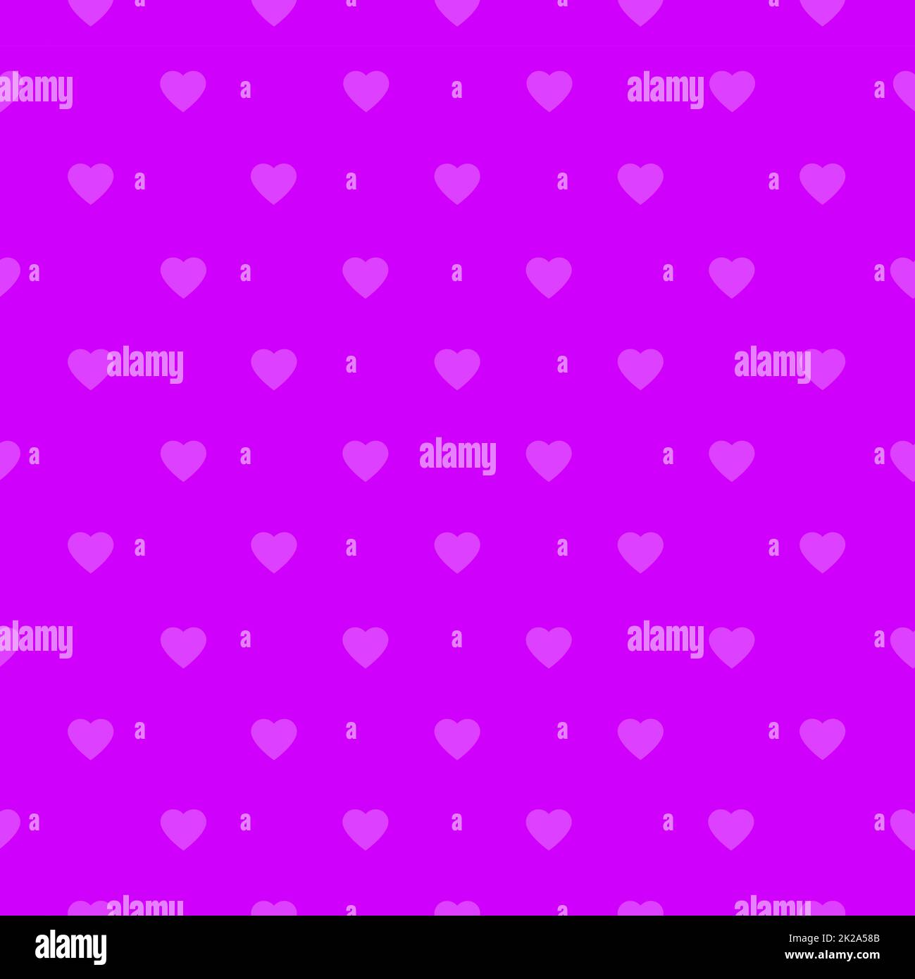 Seamless repeating purple hearts pattern on a purple background Stock Photo