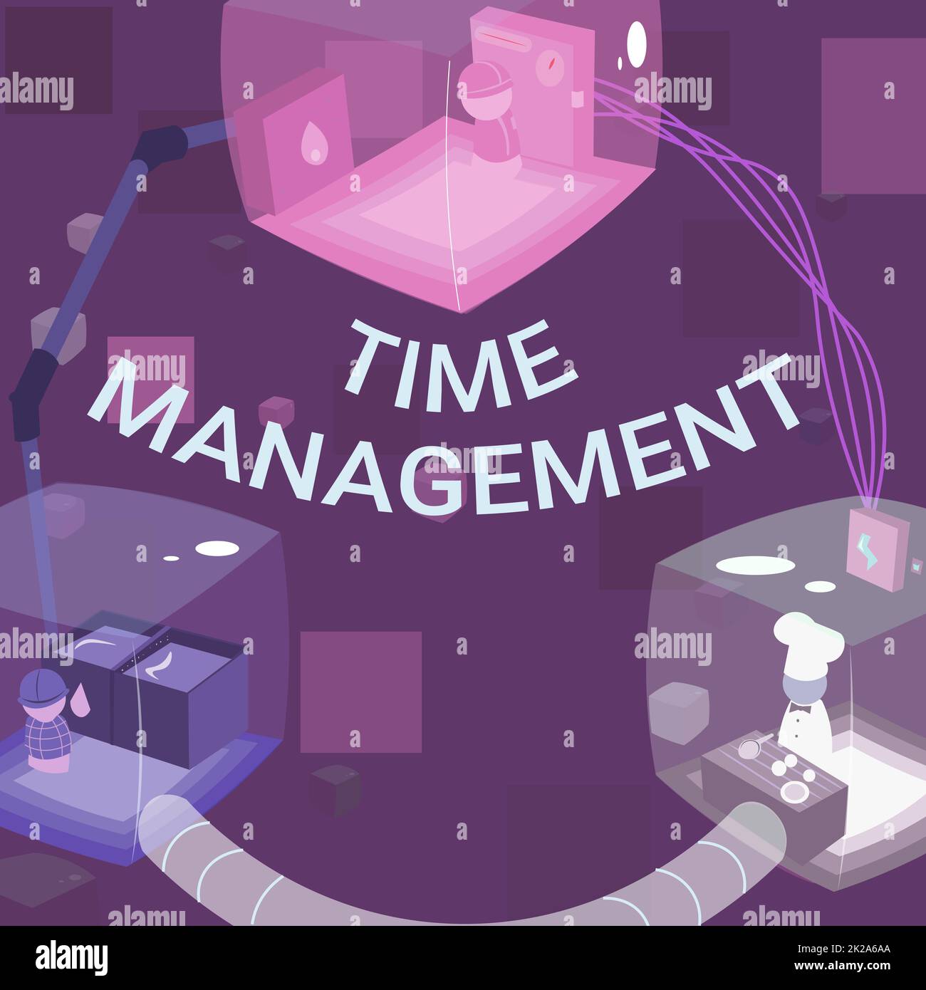 Conceptual display Time Management. Business showcase the ability to use one s is time effectively or productively Joined Booths Providing Necessary Workplace Resources. Stock Photo