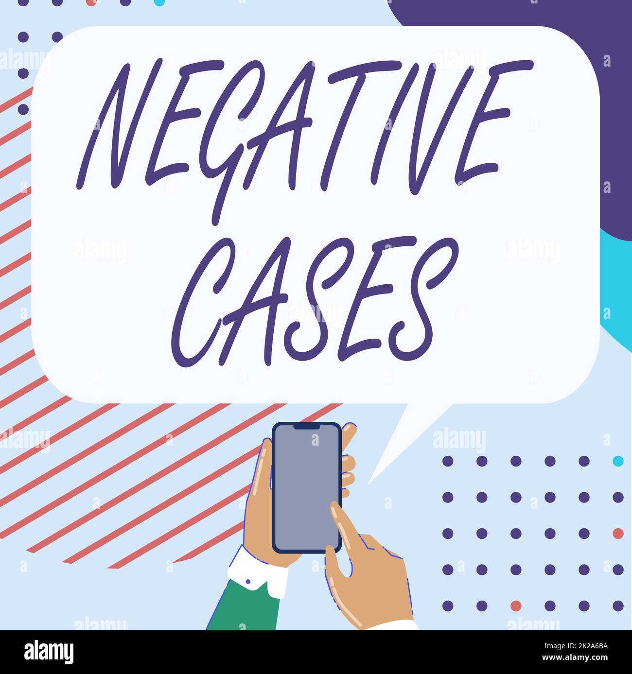 Text caption presenting Negative Cases. Business approach circumstances or conditions that are confurmed to be false Mobile Drawing Sharing Positive Comments And Good Speech Bubble Stock Photo