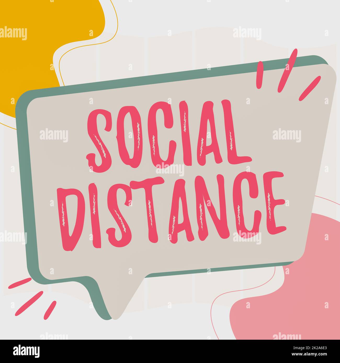 Text showing inspiration Social Distance. Word for maintaining a high interval physical distance for public health safety Illustration Of Empty Big Chat Box For Waiting For Advertisement. Stock Photo