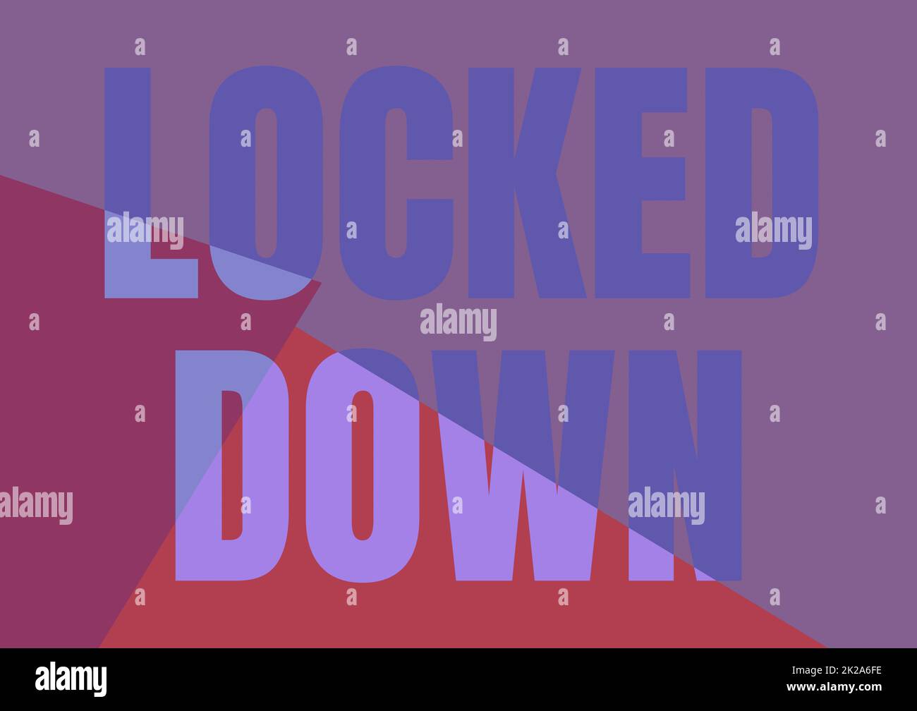 Conceptual display Locked Down. Business approach emergency measure which showing prevented from restricted area Line Illustrated Backgrounds With Various Shapes And Colours. Stock Photo