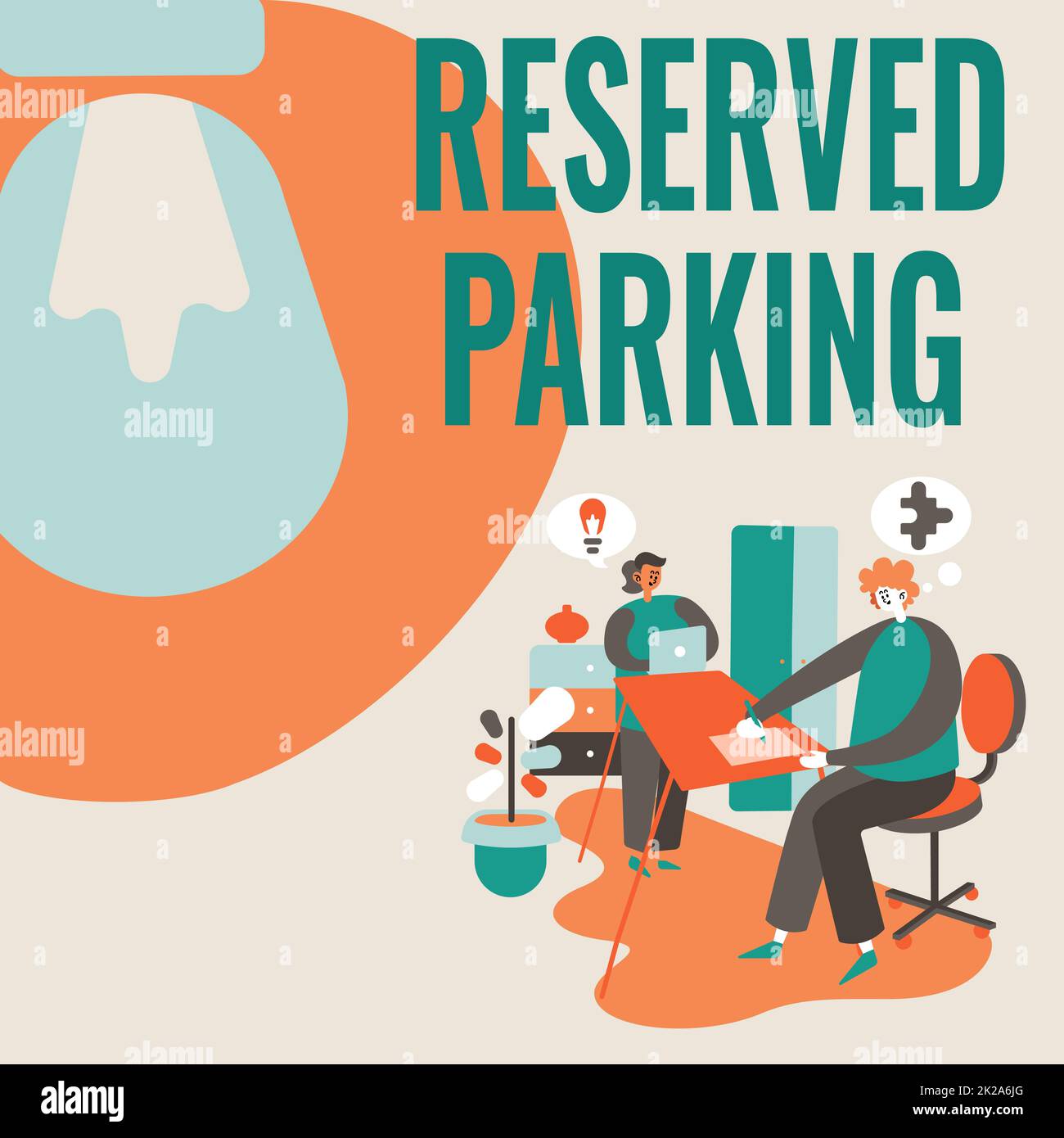 Handwriting text Reserved Parking. Word for parking spaces that are reserved for specific individuals Partners Sharing New Ideas For Skill Improvement Work Strategies. Stock Photo