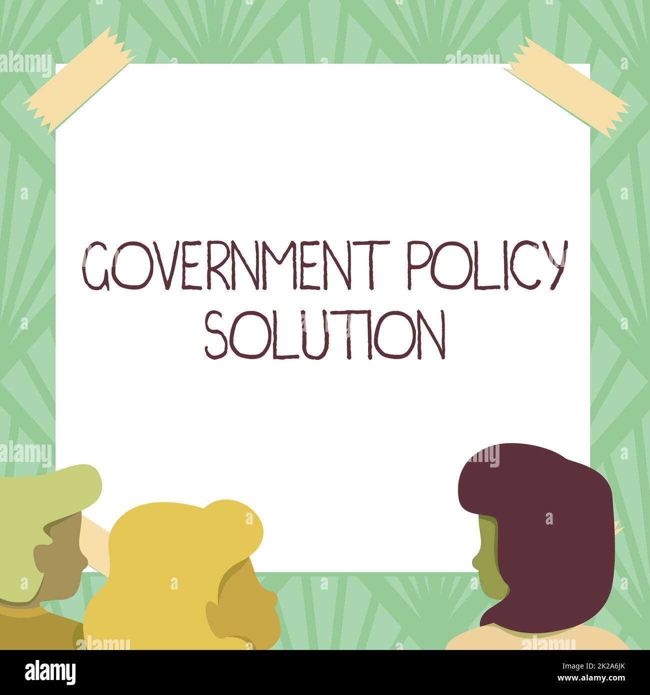 Sign displaying Government Policy Solution. Business overview designed game plan created in response to emergency disaster Team Members Looking At Whiteboard Brainstorming New Solutions Stock Photo
