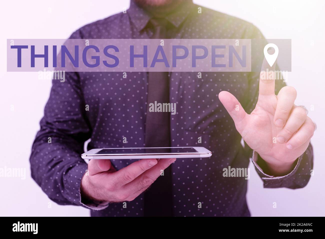 Text showing inspiration Things Happen. Concept meaning Result of